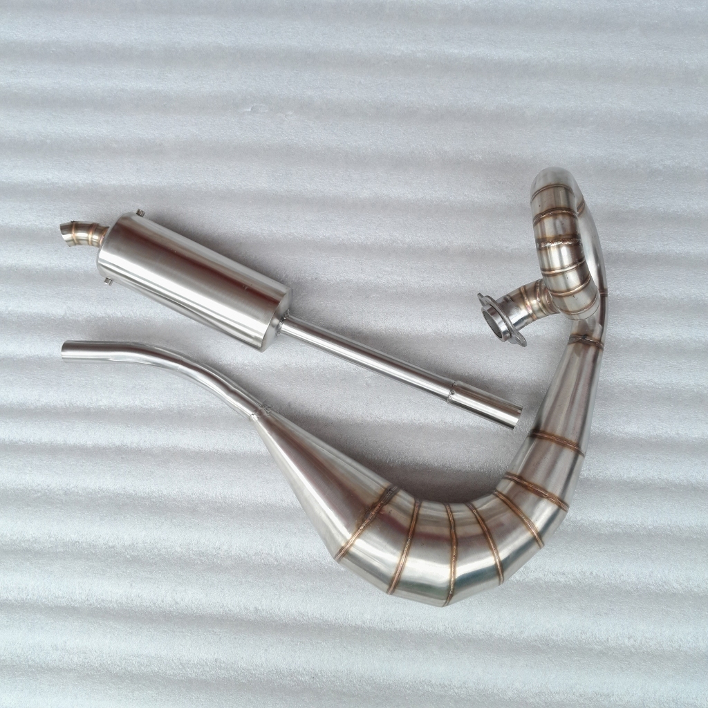 Knalpot Yamaha DT175, double shockbreaker, Stainless