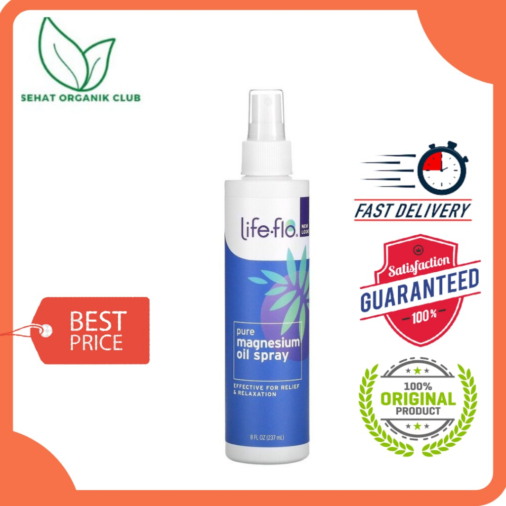 Life-Flo Pure Magnesium Oil 237 ml ; Life-Flo Pure Magnesium Flakes Magnesium Chloride Brine ; Life-
