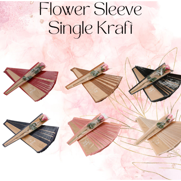 

Flower Sleeve Kantong Bunga Single Kraft dgn Tulisan