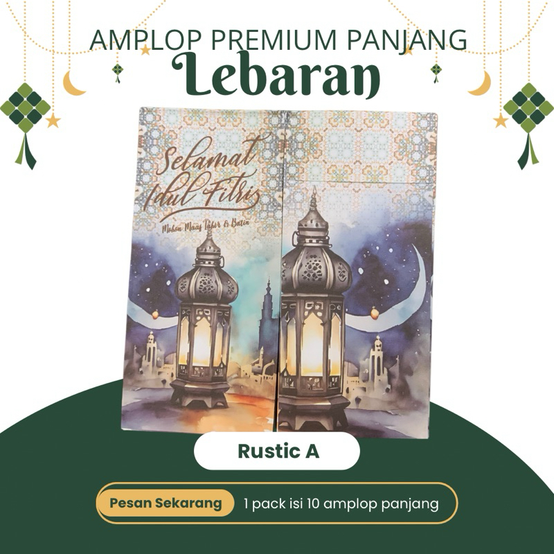 

amplop lebaran amplop idul fitri panjang amplop tanpa lipat premium isi 10pcs