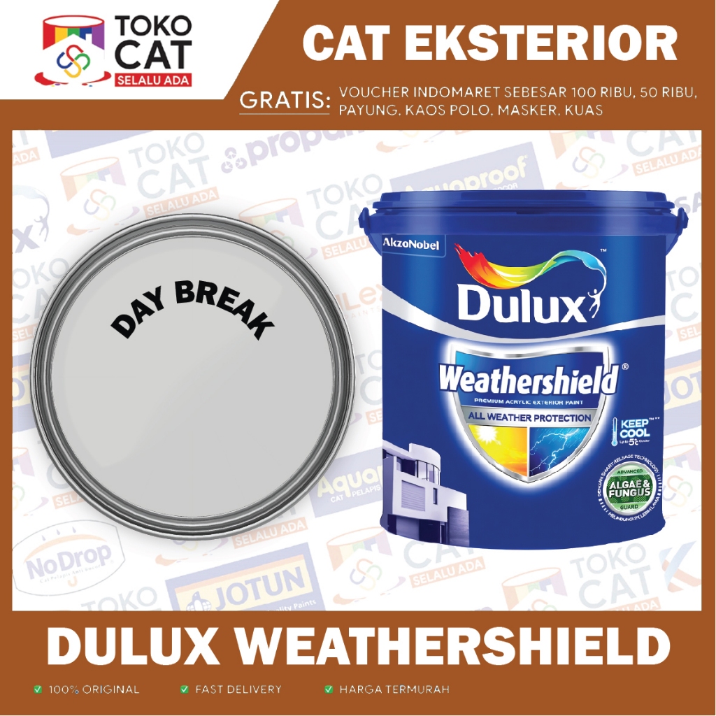 Cat Tembok Eksterior | Dulux Weathershield Tinting ( DAY BREAK ) 2.5 L | Kemasan Galon