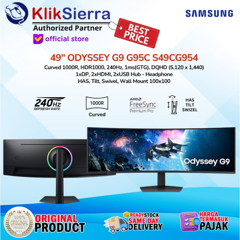 SAMSUNG 49" Odyssey G9 LC49G95TSSE Curved Monitor C49G95TSSE C49G9 ORI