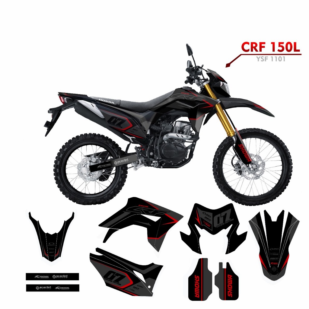 decal crf 150l hitam abu