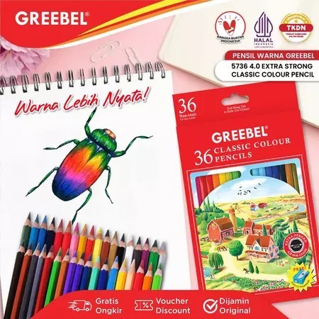 

Pensil Warna Greebel Pensil Warna 36 Warna Panjang / Greebel 5736 36 Warna
