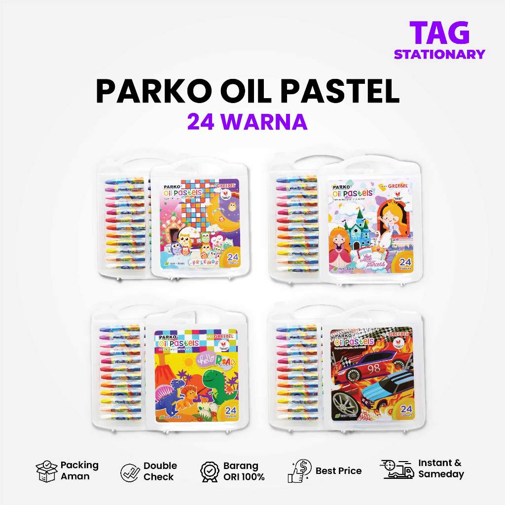 

PARKO Crayon Krayon 24 Warna / Oil Pastel 24 Warna / Timur Agung Grosir