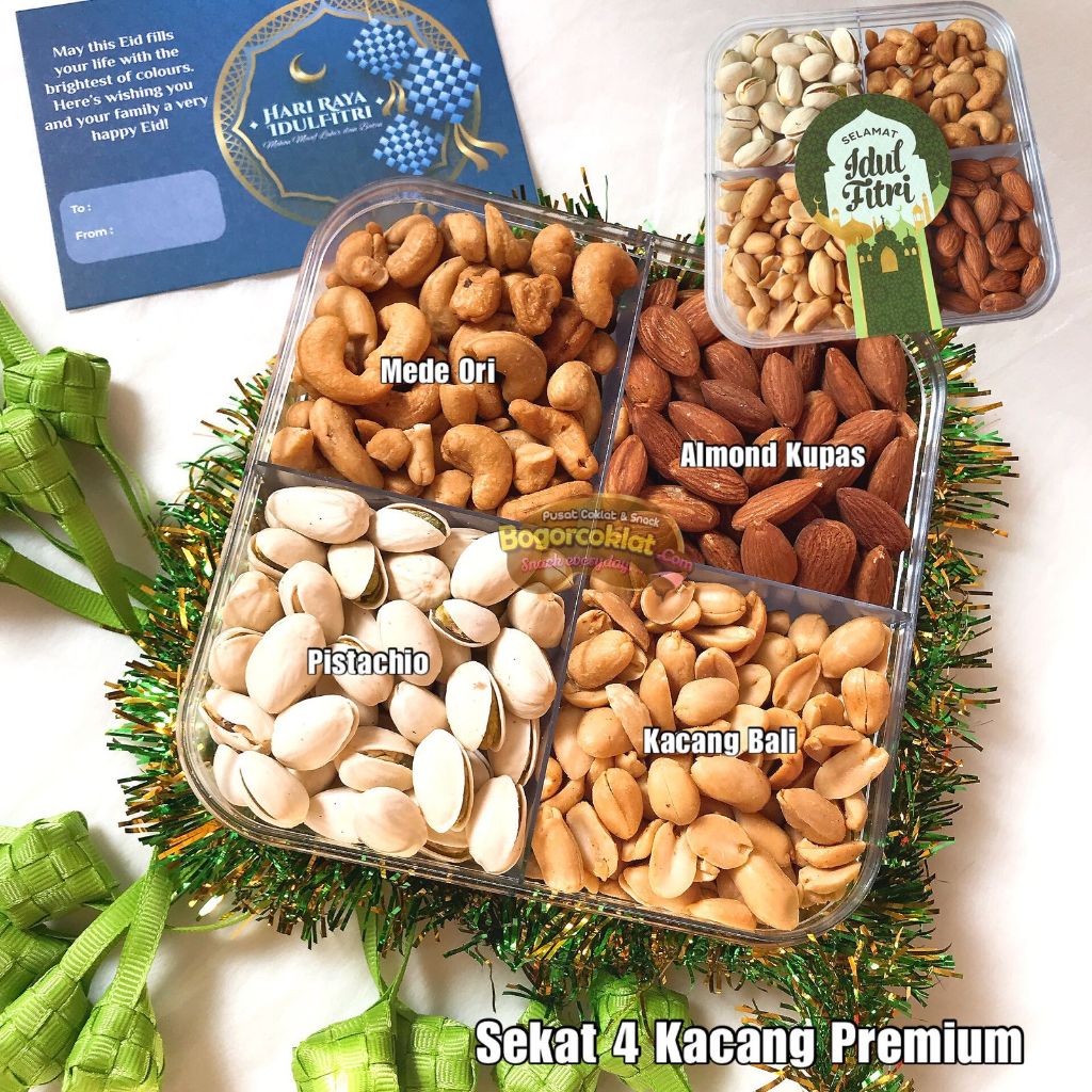 

Hampers Kacang Premium Lebaran Sekat 4 2025