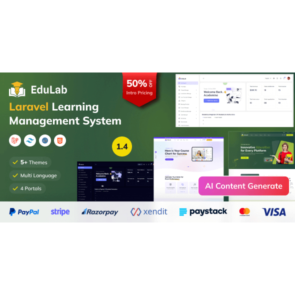 Edulab LMS – Laravel Learning Management System with Tailwind CSS