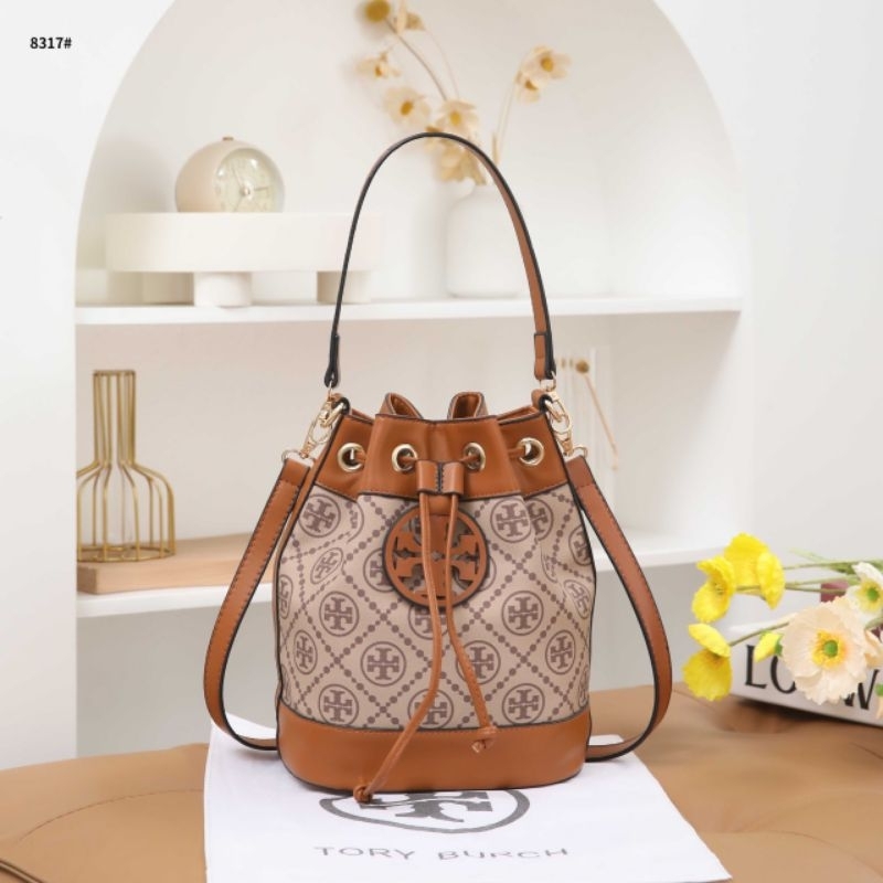 8317 T-Monogram Jacquard Bucket Bag