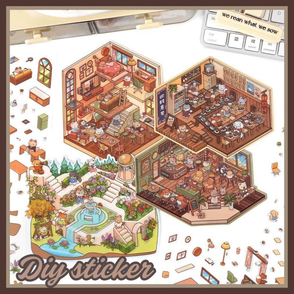 

[HARU] Open Today series 3D Decor Sticker Sheet Stiker 3D Dekorasi Ruangan Sticker Premium Satisfying Decoration Mainan Anak Korean