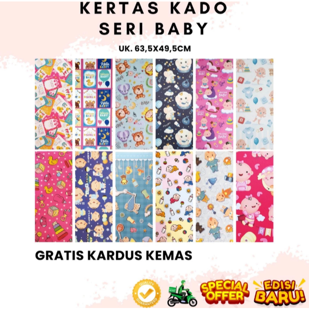 

Kertas kado Wrapping Paper Sansan Wawa Seri Baby Kids
