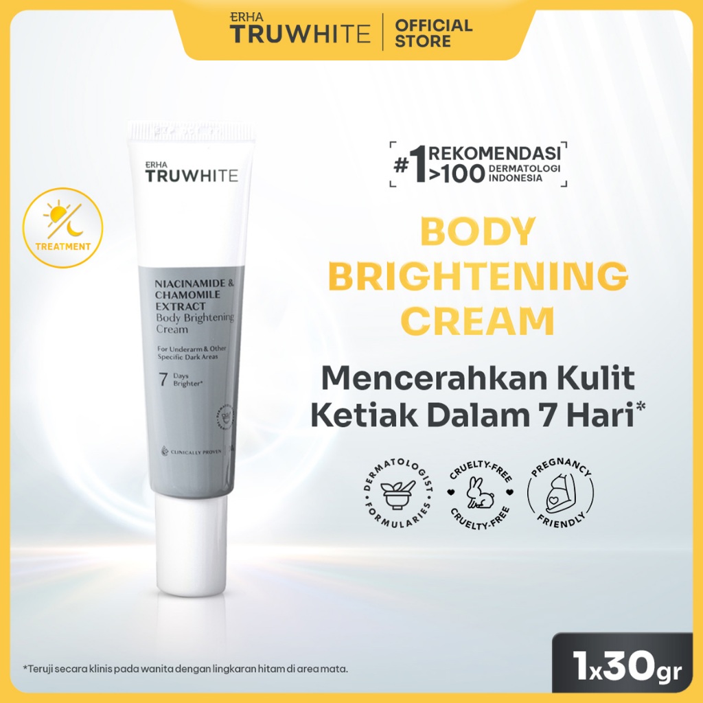 ERHA Truwhite Niacinamide & Chamomile Extract Body Brightening Cream - Krim Pencerah Badan & Ketiak