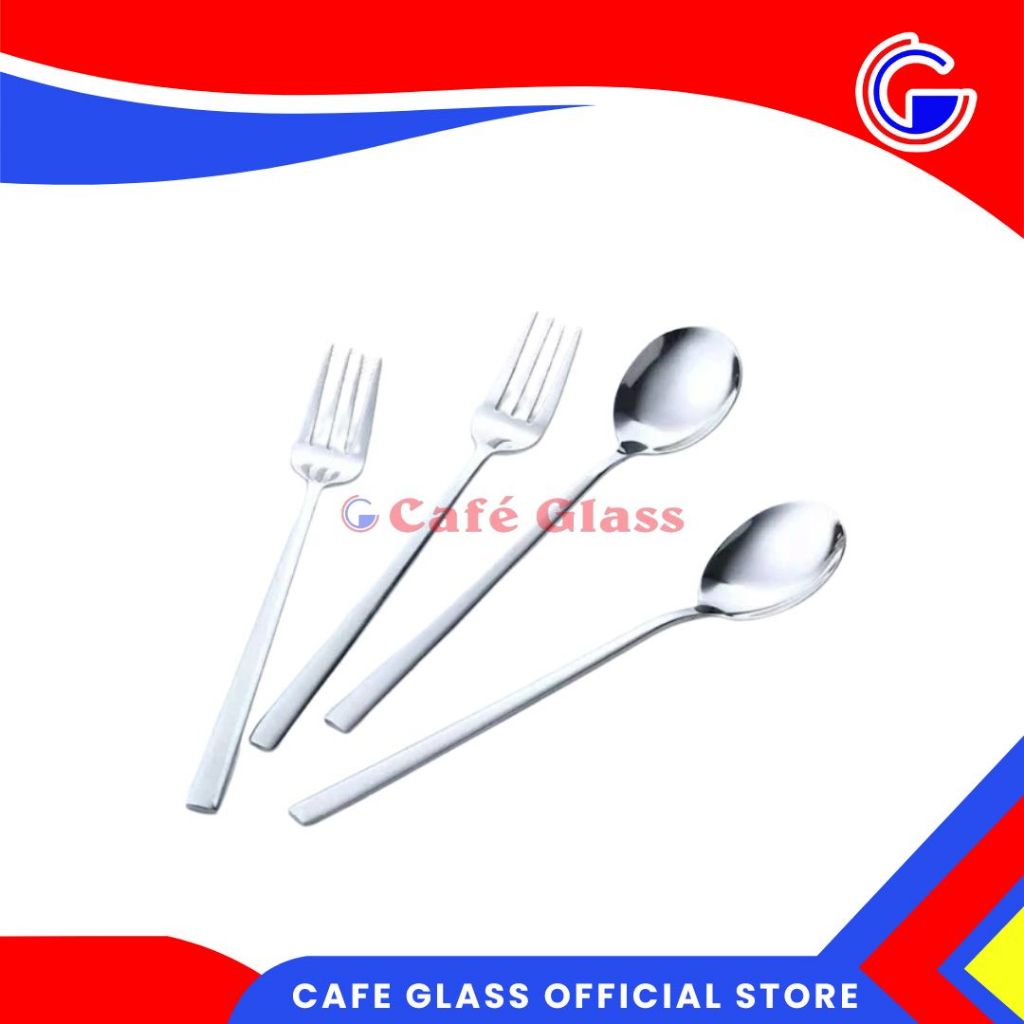Sendok Garpu Korea Stainless - Sendok Makan Korea - Sendok Garpu Makan Korea Set