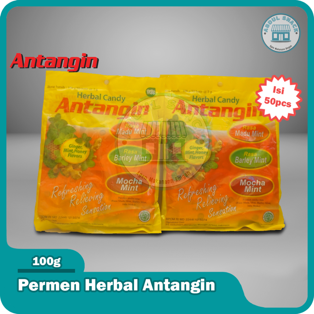 

Permen Herbal Antangin Pack Isi 50 / 100g Herbal Mint Candy Jahe