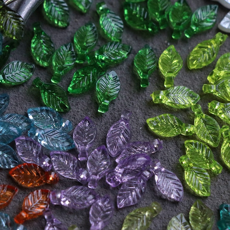 Daun Kecil Plastik Hijau Plastik Daun Mini