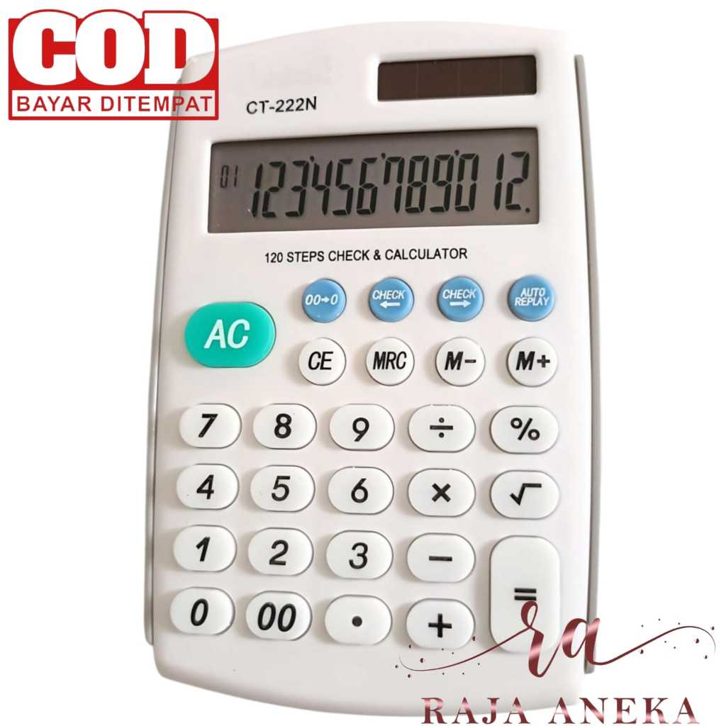 

Calculator SDC 222N CT 222 N 12 DIGIT Kalkulator Kecil Putih CT JunDW