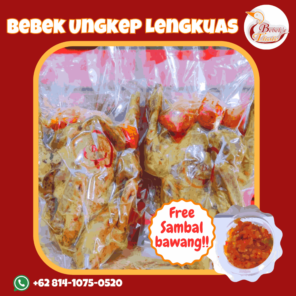 

BEBEK UNGKEP 1 Ekor FROZEN free sambal +KREMESAN