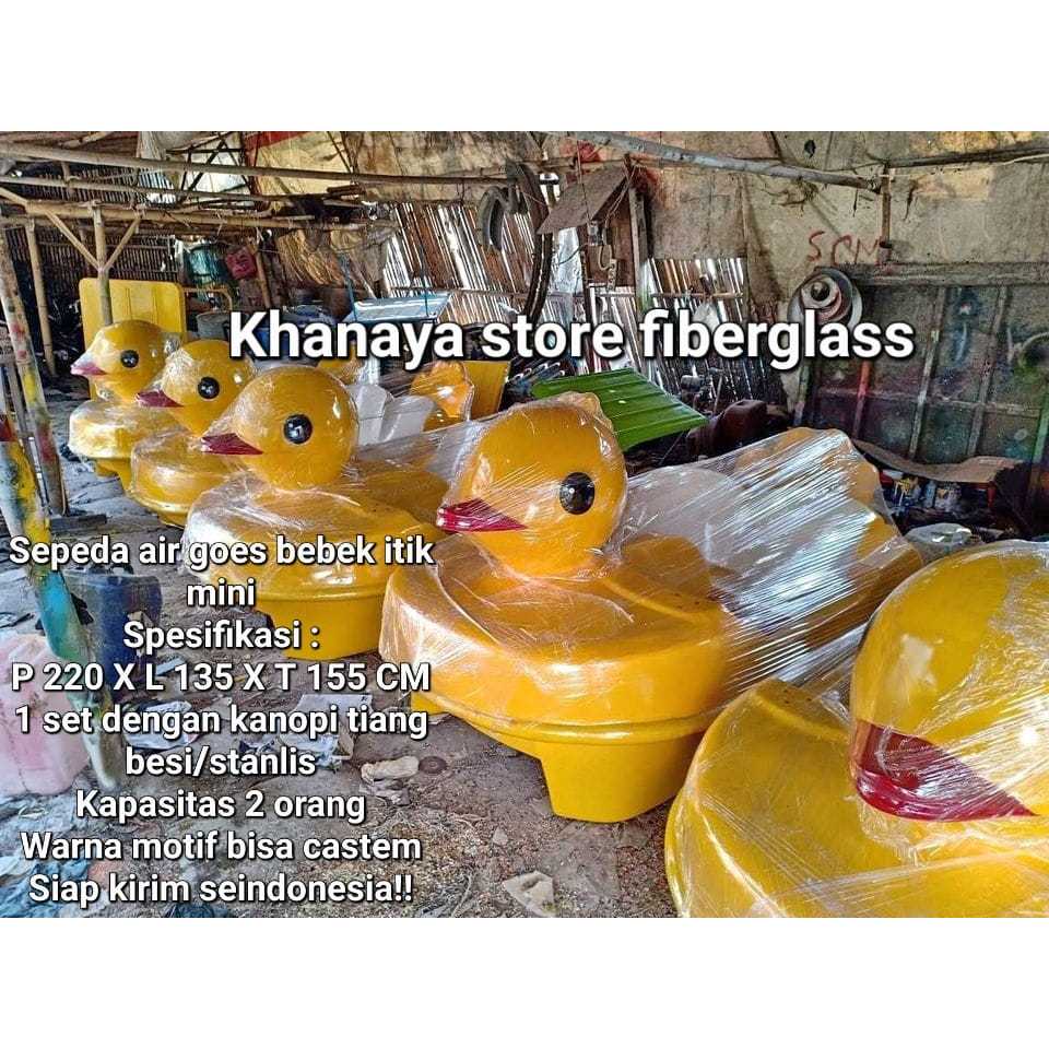 Bebek itik gowes fiberglass/perahu bebekkan kuning mini/permainan wahana air/wahana air