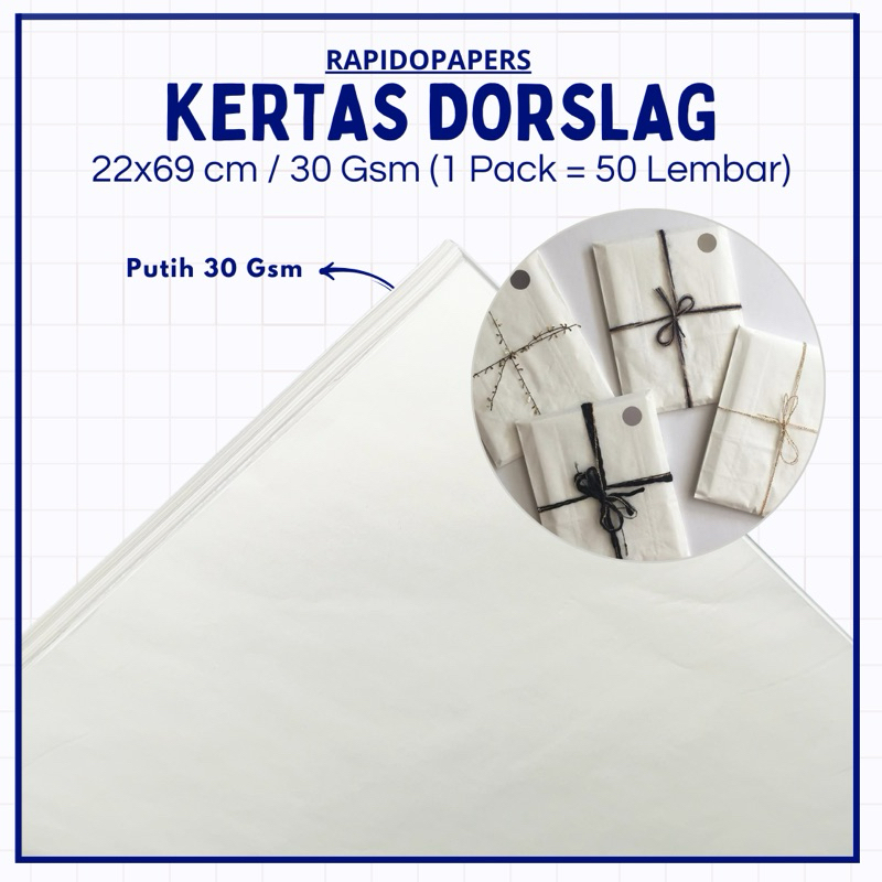 [ 50 Lembar ]  22x69 cm Kertas tisu | kertas bungkus | Packing Hijab Sepatu 30 Gr