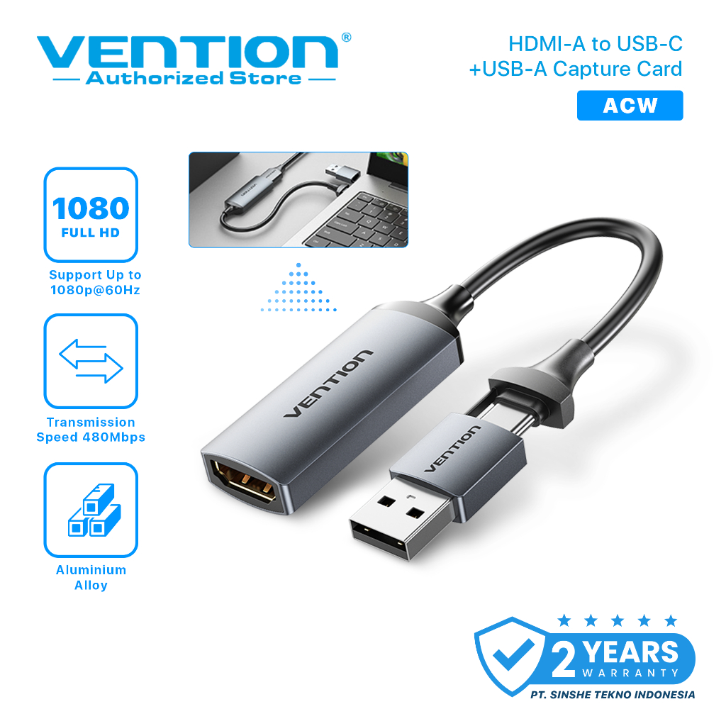 Vention Video Capture Card USB to HDMI Game Capture for Streaming ACW