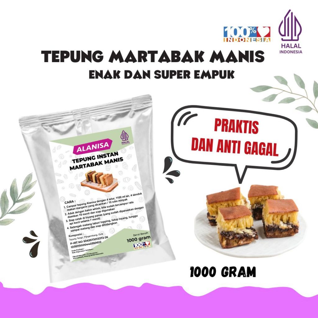 

TEPUNG MARTABAK MANIS 1KG PRAKTIS!!