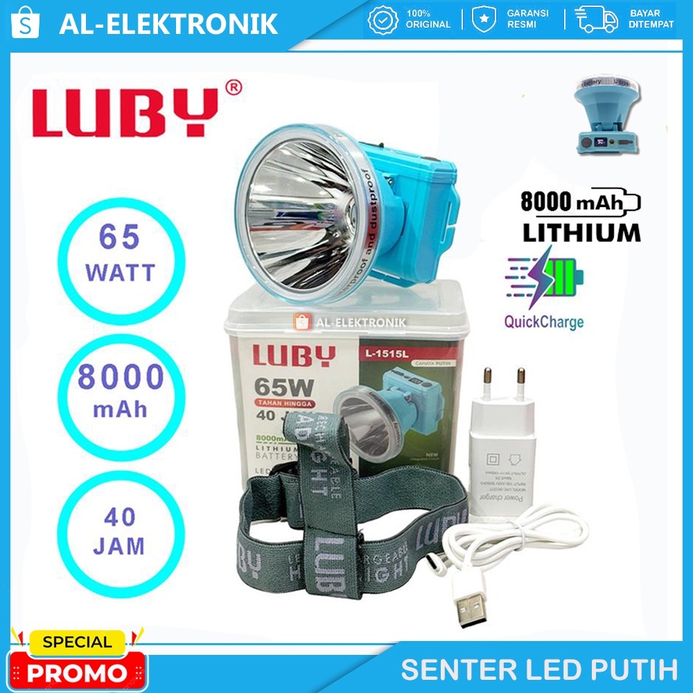 Senter Kepala LUBY 65 Watt L-1515L / 1515L / 1515Versi JUMBO
