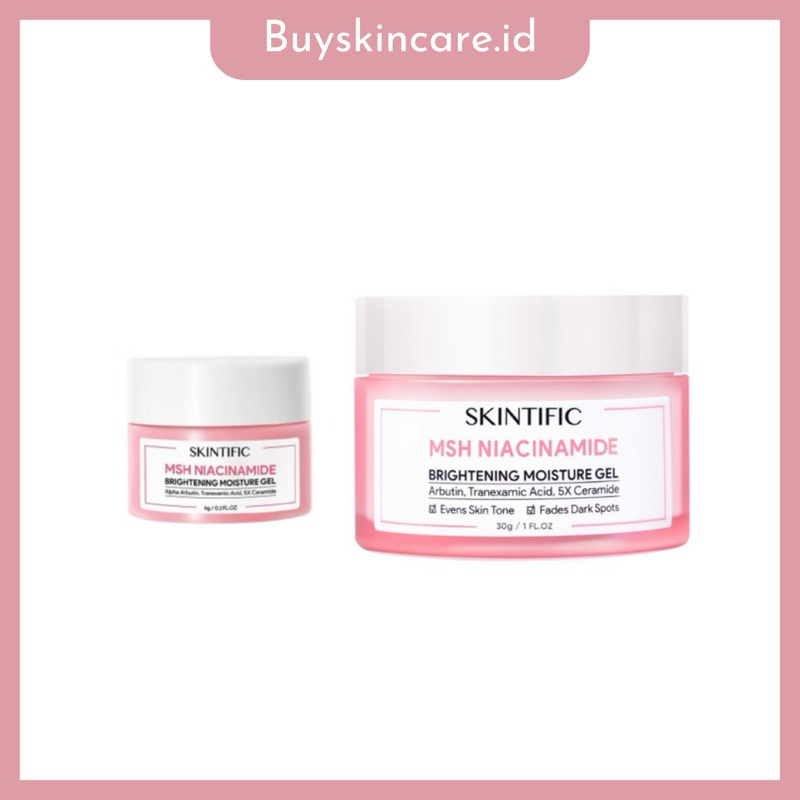 SKINTIFIC - MSH Niacinamide Brightening Moisturizer Glowing Moisture Gel 30g & 6g Mini Kecil