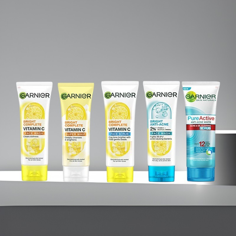 GARNIER PENCUCI MUKA LIGHT COMPLETE BRIGHTENING WHITESPEED LEMON  KUNING 100ML BATANG PERSONAL CARE