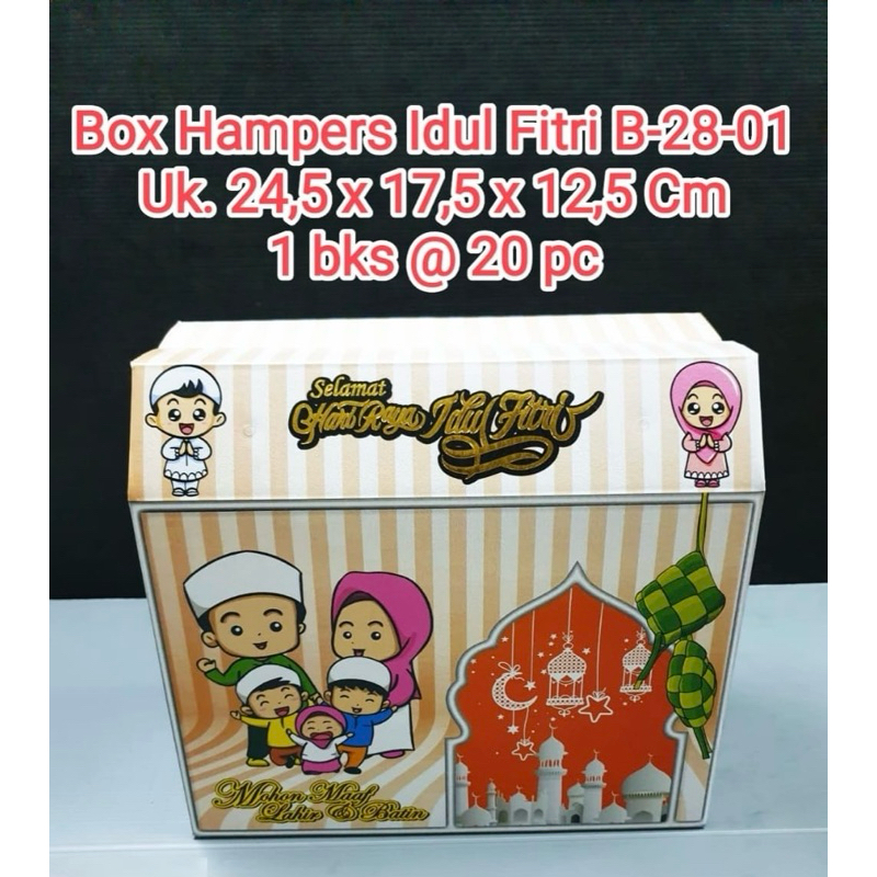 

1 Pcs Box Hampers Lebaran 2025 - Kotak Bingkisan Parcel Elegan, Ukuran Besar, Siap Pakai untuk Souvenir Idul Fitri Uk 24,5x17,5