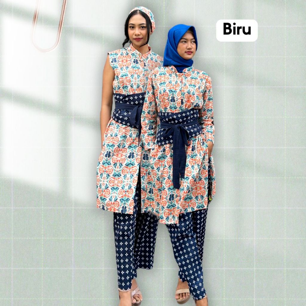 Setelan Wanita Nirmala Navy HaluanBali - Raya Series - Outfit Lebaran Modern & Anggun