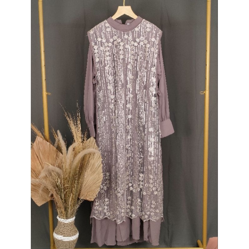 GAMIS OUTER BROKAT WANITA/ GAMIS LEBARAN WANITA /GAMIS