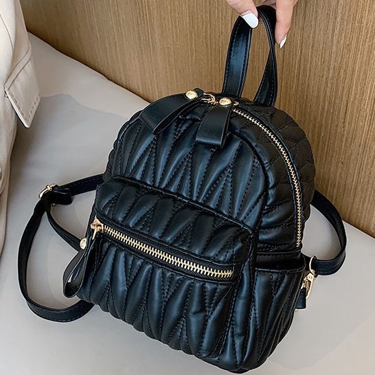 NANI Tas Ransel Wanita Mini Lucu Tas Punggung Kulit Sintetis Kecil