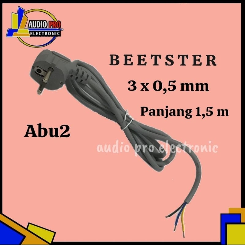 CABLE AC POWER KABEL KULKAS MESIN CUCI BUNTUNG BEETSTER ABU-ABU 1,5METER