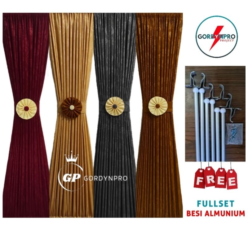 GORDYNPRO Gorden Polos Jendela Minimalis Spiral Gordeng Kupu Fullset Besi Alumunium Free Ikat Pita