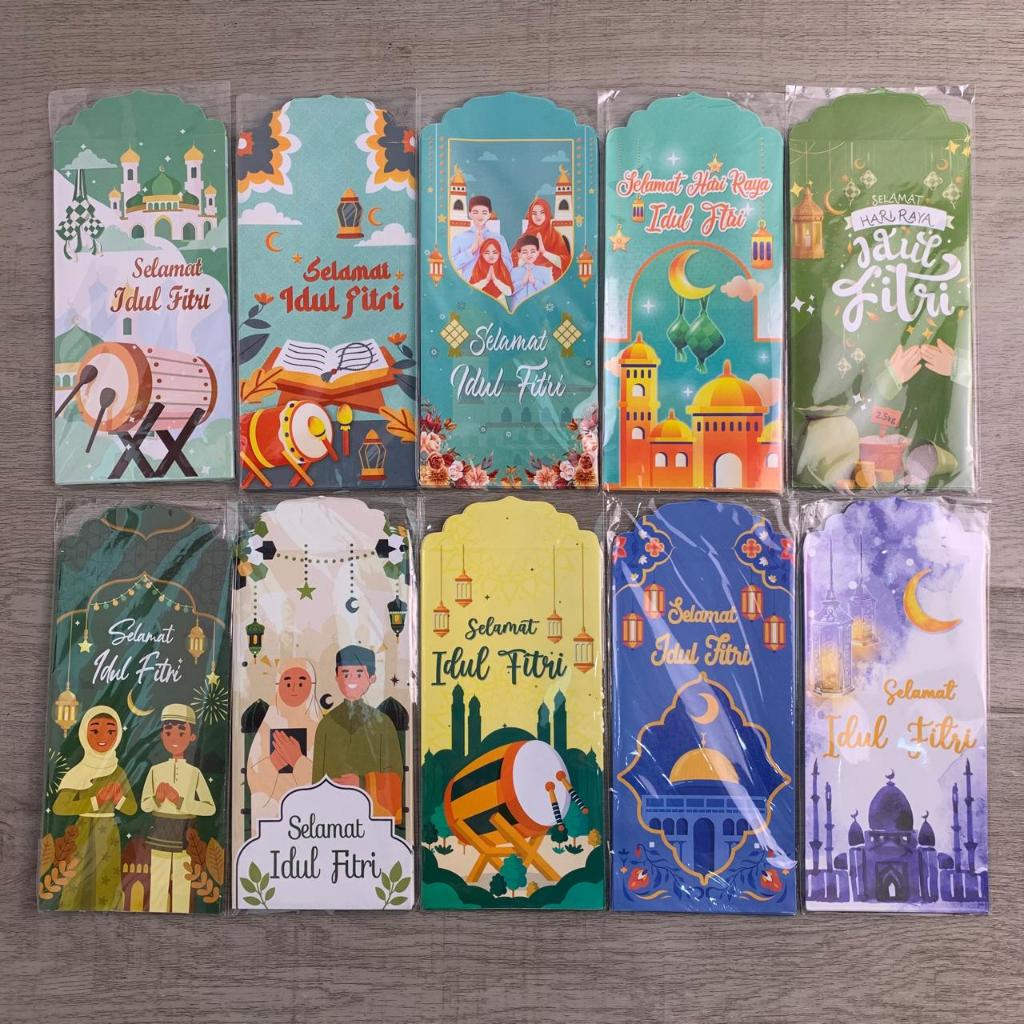 

Amplop Lebaran Panjang Ukuran 16,5cm x 8,5cm / Amplop THR / Amplop Hari Raya Idul Fitri Isi 8 Amplop