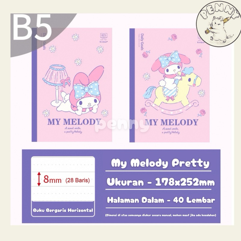 

Buku Tulis MY MELODY SANRIO KINBOI [1 PCS] B5 8mm Original Sanrio Lucu Murah Bagus