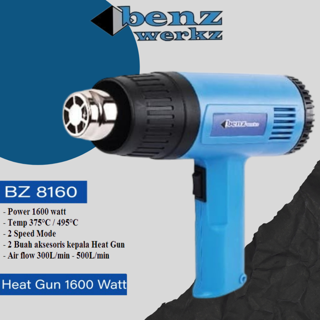 BENZ Heat Gun Hot Air Gun Pistol Pemanas Hotgun Heatgun Blower Pemanas Stiker Perekat Stiker