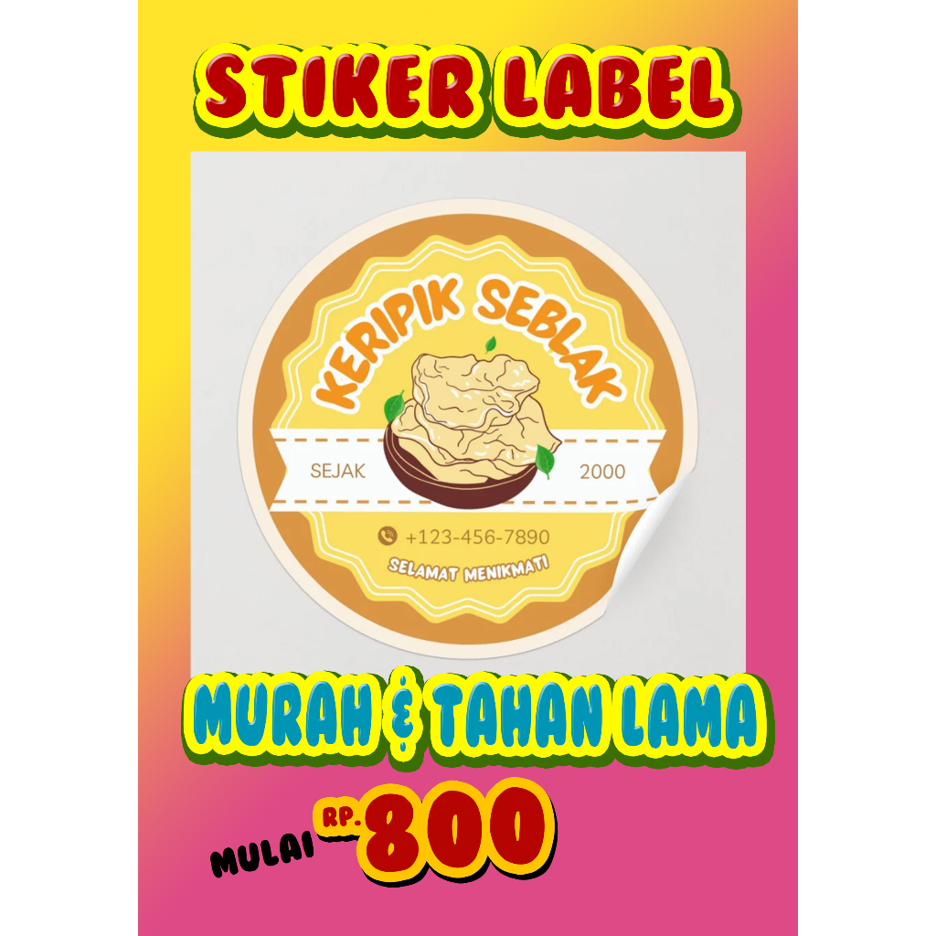 CETAK STIKER LABEL MAKANAN/MINUMAN/USAHA/PRODUK MURAH MEDAN