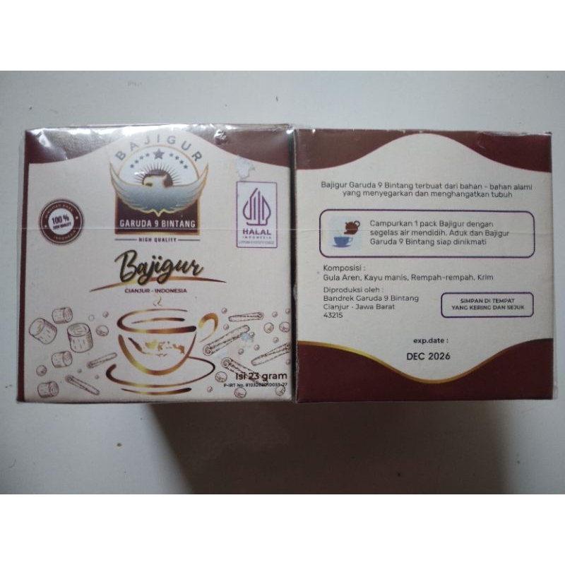 

Bajigur Garuda 9 Bintang Kemasan 1 Pack isi 10