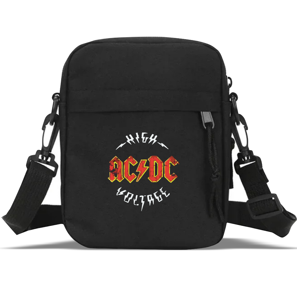 Tas Selempang Pria Bahan Distro Motif Gambar Band Metal ACDC Sling Bag Terkini