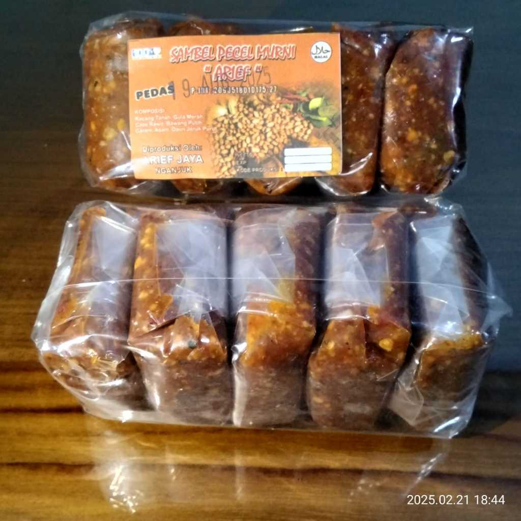 

Sambel Pecel Murni ARIEF Nganjuk 300 Gram Level Pedas 5 Pcs