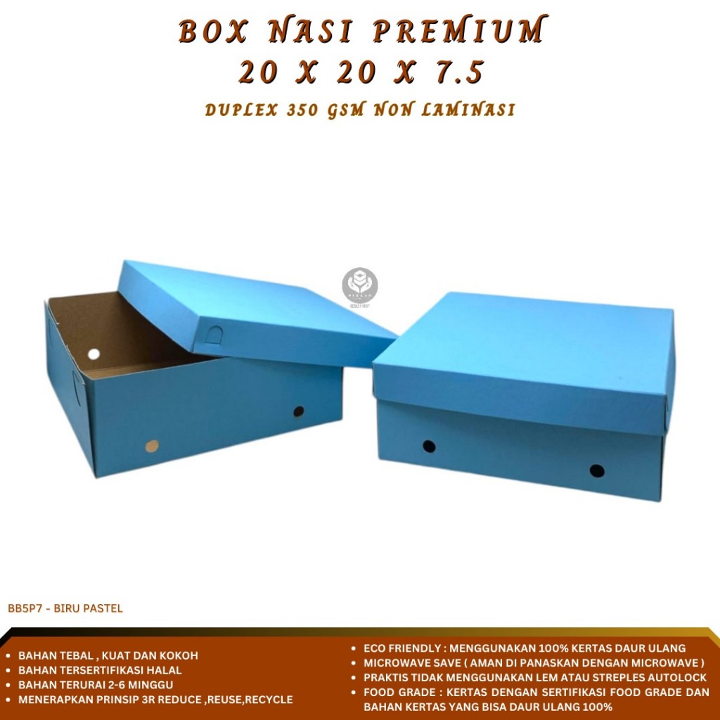 Dus Nasi 20x20 Dus NASI Catering Dus Nasi 20X20 Bahan 350 Gsm (BB5P7)