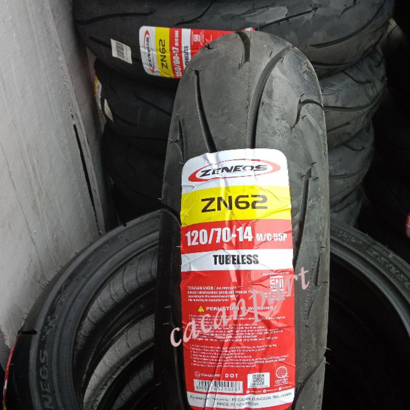 BAN LUAR ZENEOS TUBLES ZN 62 120/70-14 BAN BELAKANG PCX 150 OLD VARIO 160 VARIO 125 ZENEOS TUBLES