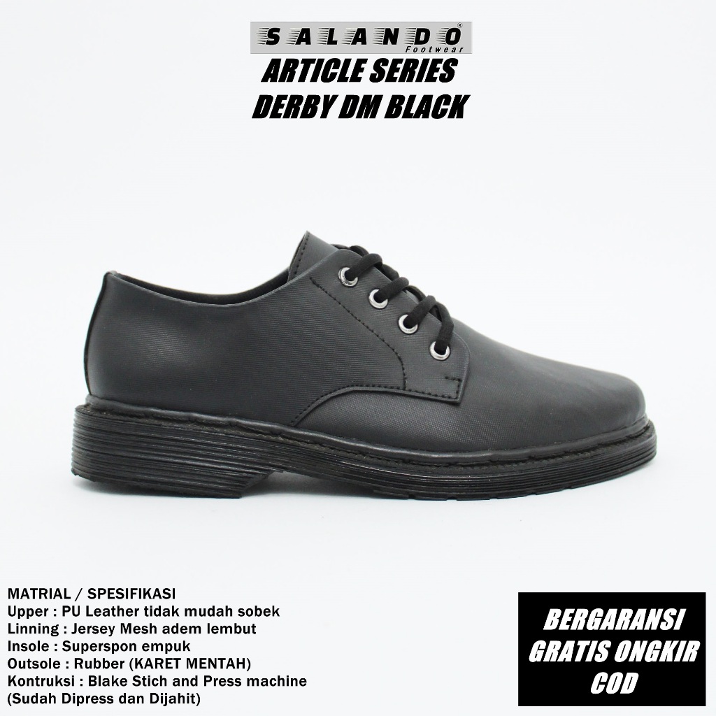 Sepatu Formal Casual Pria Sepatu Kerja Kondangan Derby DM Black Salando Footwear