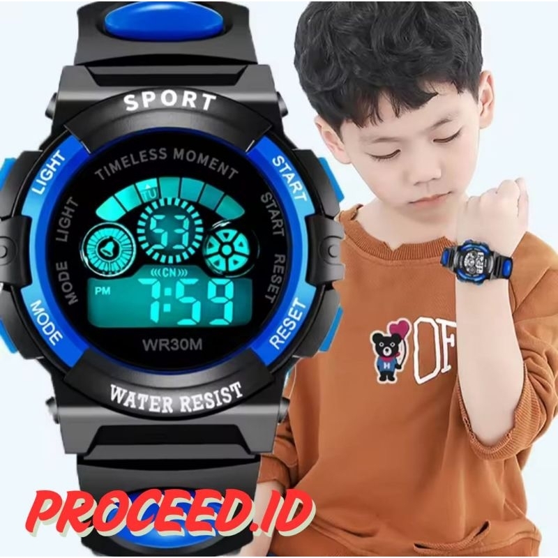Jam Tangan Anak cowok Anak Kecil Laki Laki Bisa menyala Digital Led Anti Air