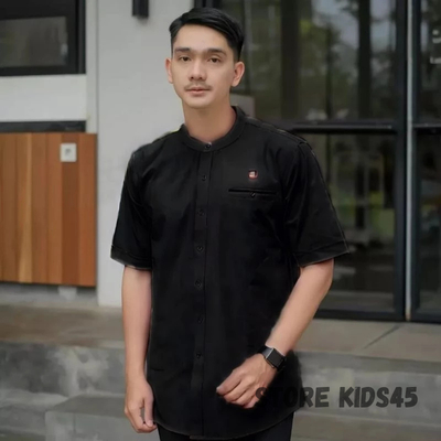 Murah Baju Koko Pria Dewasa Warna Lavender / Mouve Lengan Pendek Atasan Muslim Koko Kurta Zidan