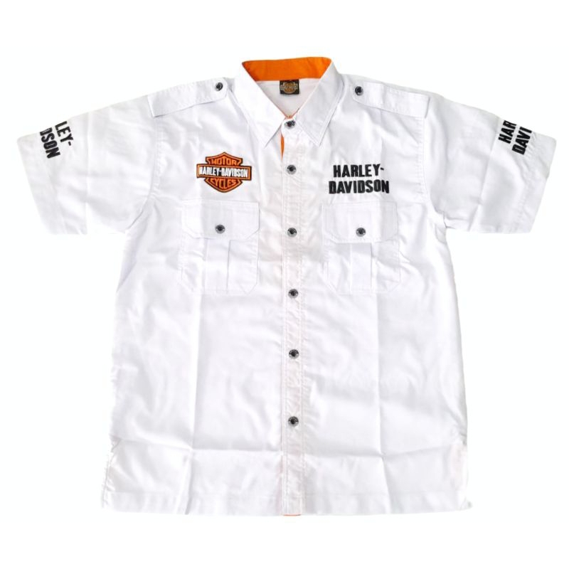 Kemeja Harley Davidson Putih Original Art 1061
