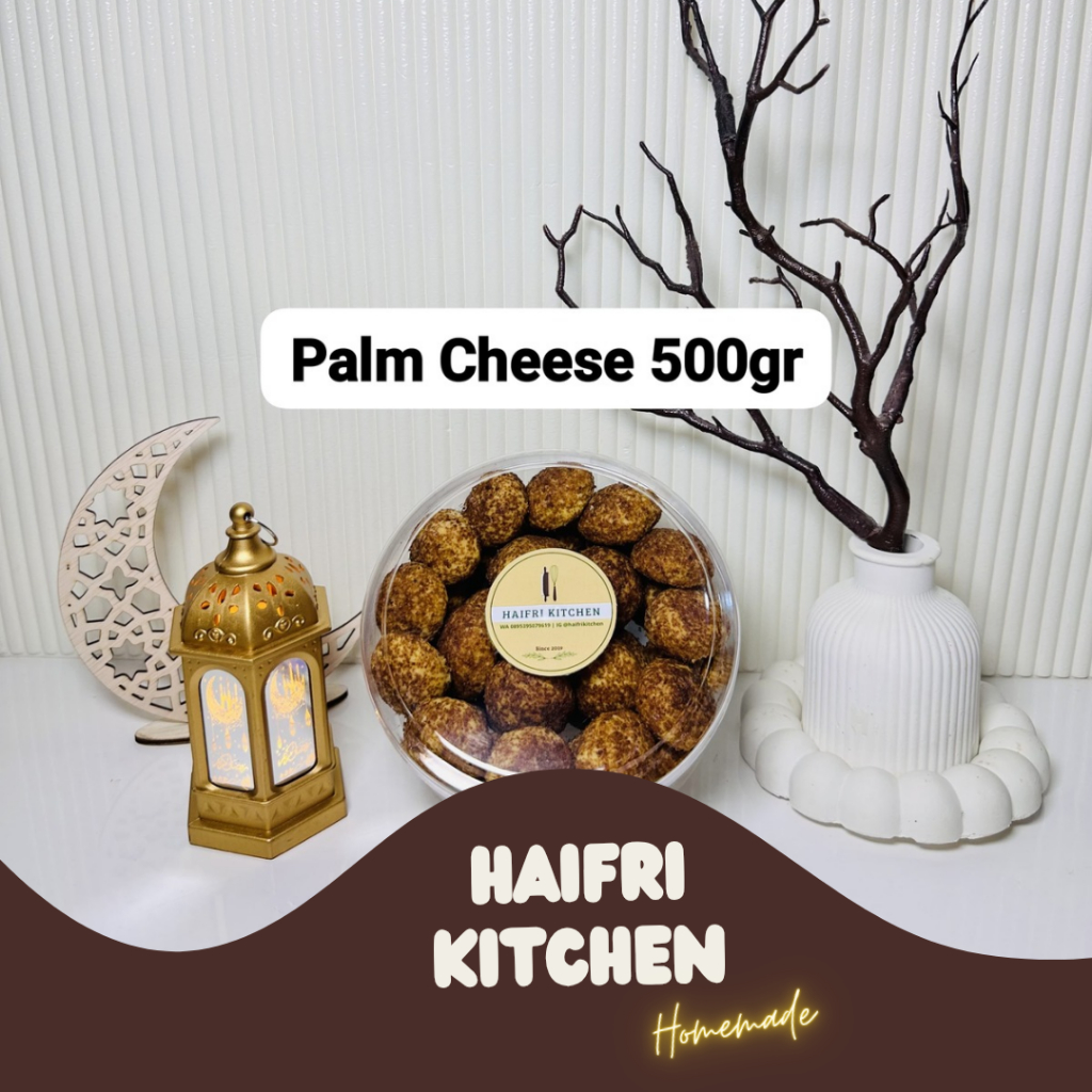 

HAIFRI KITCHEN - Palm Cheese 500gr, Cookies Keju, Kue Kering Lebaran Gurih & Manis Gula Aren