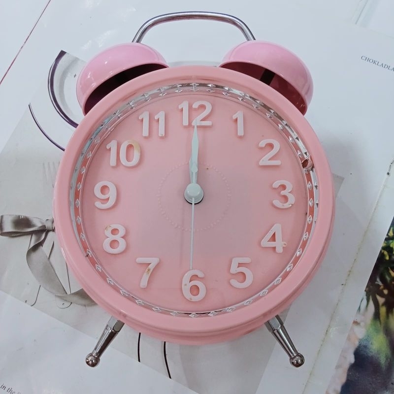 Jam Weker Alarm Bunyi Kringg Model Bulat