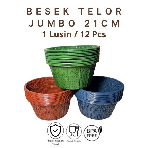1 Lusin 12 Pcs Besek Telor Jumbo Hajatan Plastik Murah Tebal Berkualitas Kitchenware Ceting Plastik
