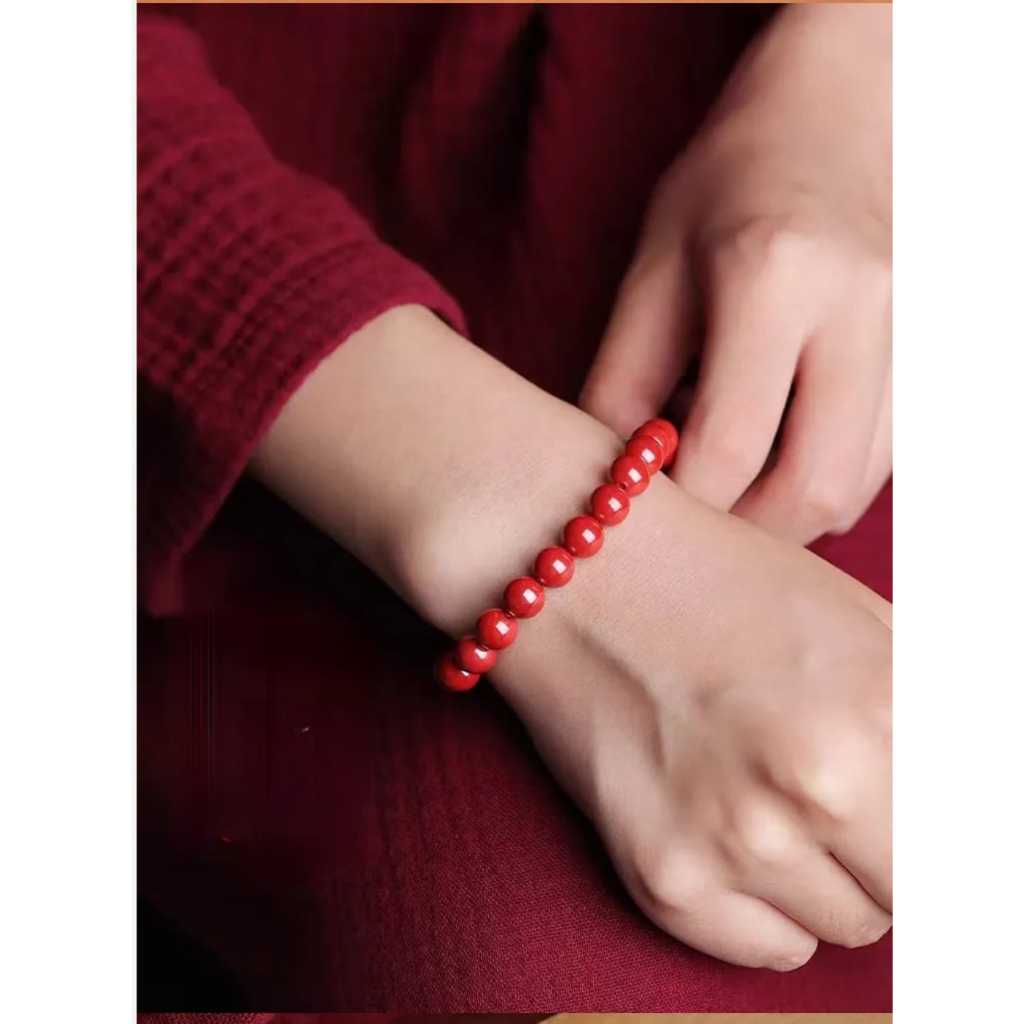 Gelang Batu Pasir Merah Asli Hk066 Gelang Keberuntungan aura Positif 100% Asli tahan bakar.